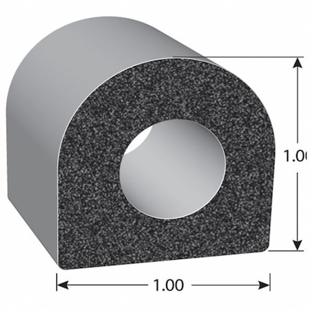 Trim-Lok Seal, EPDM Rubber, Black, 25 ft L X1678BT-25