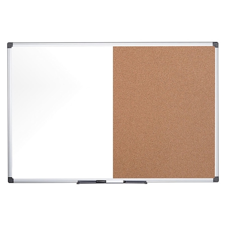 Mastervision MasterVision Maya Series Combo Whiteboard/Cork Board, Wall Mount, 24"x36", Aluminum Frame XA0302170