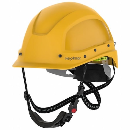 Hexarmor Suspension Helmet, Yellow, Ceros, ABS, 4 Point Ratchet, Type 1, Class C, Yellow 16-17003
