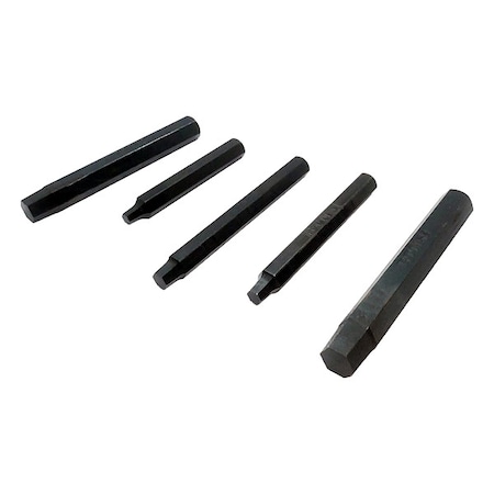 Quick Outs Screw Extractor Set, Hex Drive, (5) Pieces ZEXTB-SET14-58