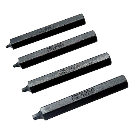 Quick Outs Screw Extractor Set, Hex Drive, (4) Pieces ZEXTC-SET6-14