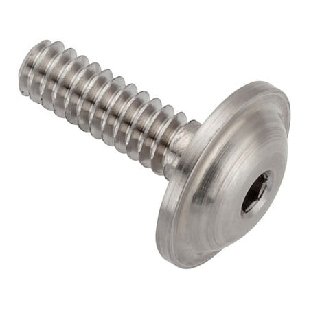 Zoro Select #4-40 x Machine Screw, Button Flanged, Plain 316 Stainless Steel ZFB108