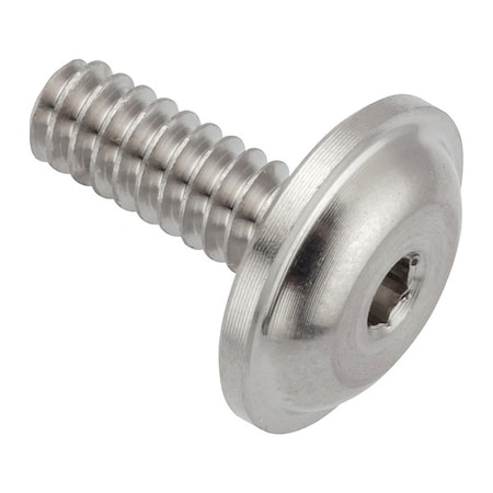 Zoro Select #6-32 x Machine Screw, Button Flanged, Plain 316 Stainless Steel ZFB126