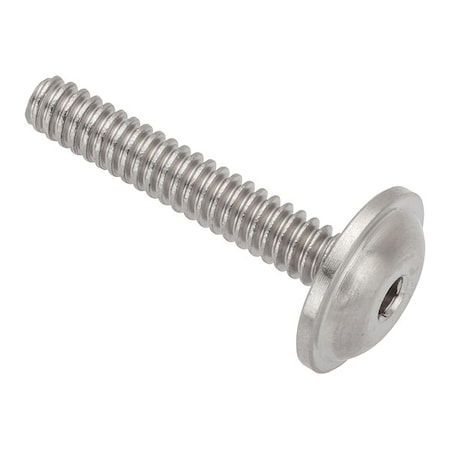 Zoro Select #6-32 x Machine Screw, Button Flanged, Plain 316 Stainless Steel ZFB131