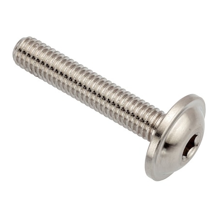 Zoro Select #10-32 x Machine Screw, Button Flanged, Plain 316 Stainless Steel ZFB283