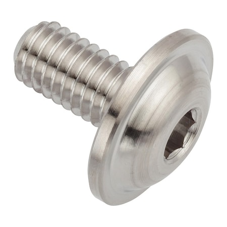 Zoro Select #10-32 x 3/8 in Button Flanged, Plain 316 Stainless Steel ZFB276