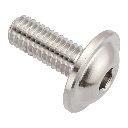 Zoro Select #10-32 x 1/2 in Button Flanged, Plain 316 Stainless Steel ZFB278
