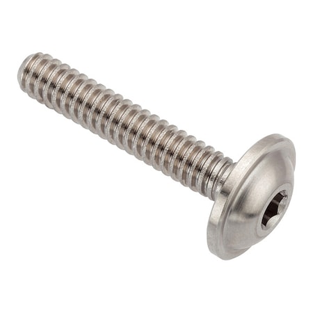 Zoro Select #10-24 x Machine Screw, Button Flanged, Plain 316 Stainless Steel ZFB233