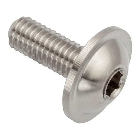 Zoro Select M3-0.50 x Machine Screw, Button Flanged, Plain 316 Stainless Steel ZFB3X8