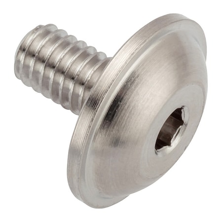 Zoro Select M4-0.70 x 6 mm Button Flanged, Plain 316 Stainless Steel ZFB4X6
