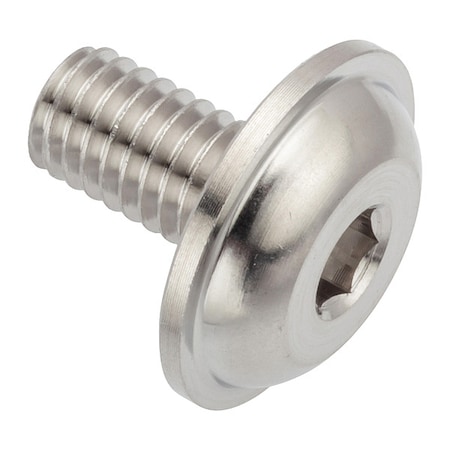 Zoro Select M6-1.00 x 10 mm Button Flanged, Plain 316 Stainless Steel ZFB6X10