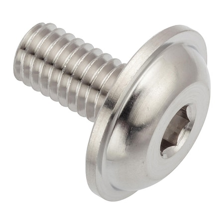 Zoro Select M6-1.00 x 12 mm Button Flanged, Plain 316 Stainless Steel ZFB6X12