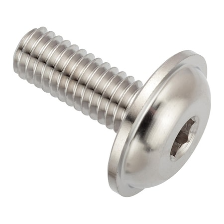 Zoro Select M6-1.00 x 16 mm Button Flanged, Plain 316 Stainless Steel ZFB6X16