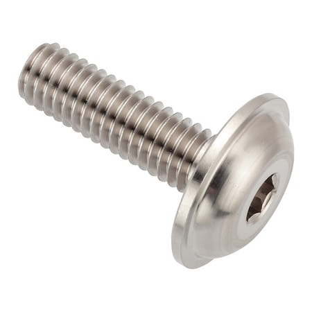 Zoro Select M6-1.00 x Machine Screw, Button Flanged, Plain 316 Stainless Steel ZFB6X20