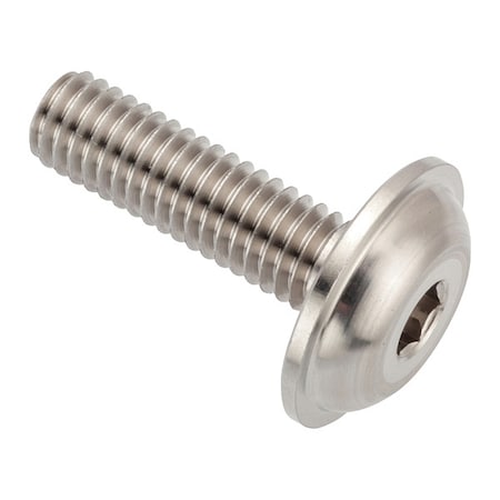 Zoro Select M8-1.25 x 25 mm Button Flanged, Plain 316 Stainless Steel ZFB8X25