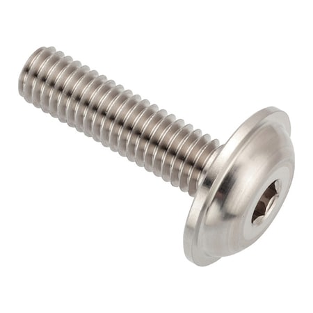 Zoro Select M8-1.25 x Machine Screw, Button Flanged, Plain 316 Stainless Steel ZFB8X30