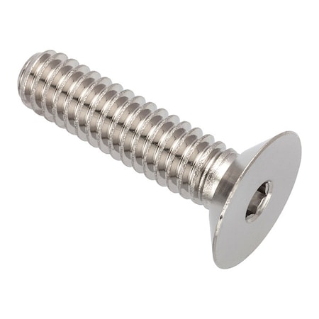 Zoro Select 1/4"-20 Socket Head Cap Screw, Flat, Plain 316 Stainless Steel, 1 in Length ZHF60214C16