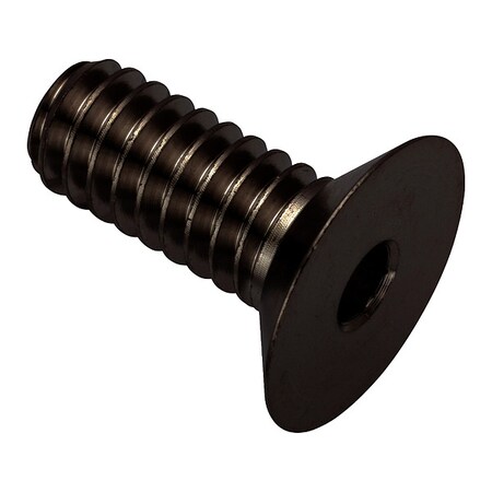 Zoro Select 1/4"-20 Socket Head Cap Screw, Flat, Black Oxide 316 Stainless Steel, 5/8 in Length ZHF60214C10-BX