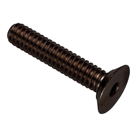 Zoro Select 1/4"-20 Socket Head Cap Screw, Flat, Black Oxide 316 Stainless Steel, 1-1/4 in Length ZHF60214C20-BX