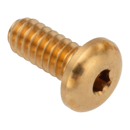 Zoro Select #5-44 Socket Head Cap Screw, Button, Plain Brass, 1/4 in Length ZSB55005F04