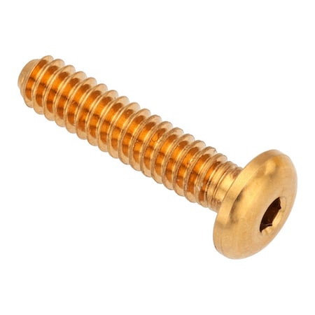 Zoro Select #5-44 Socket Head Cap Screw, Button, Plain Brass, 1/2 in Length ZSB55005F08