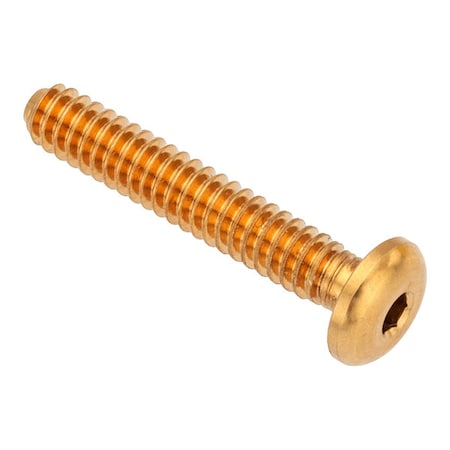 Zoro Select #6-32 Socket Head Cap Screw, Button, Plain Brass, 7/8 in Length ZSB55006C14