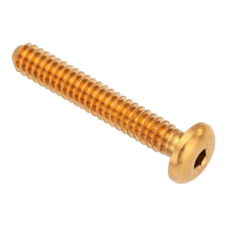 Zoro Select #8-32 Socket Head Cap Screw, Button, Plain Brass, 1 in Length ZSB55008C16
