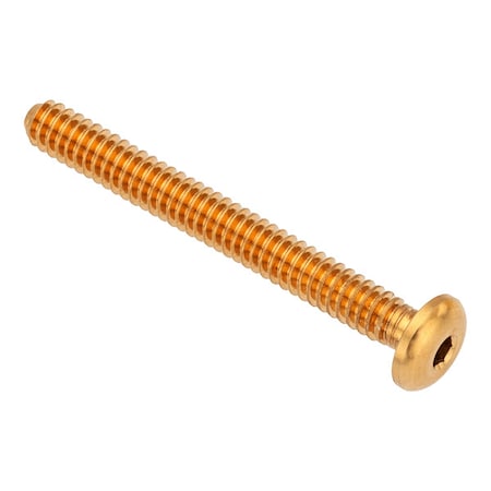 Zoro Select #10-32 Socket Head Cap Screw, Button, Plain Brass, 2 in Length ZSB55010F32