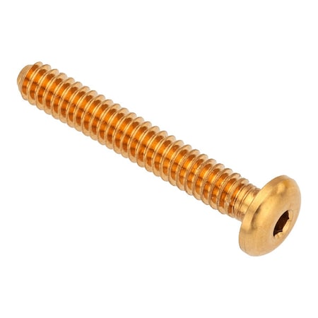 Zoro Select #10-32 Socket Head Cap Screw, Button, Plain Brass, 1-1/8 in Length ZSB55010F18
