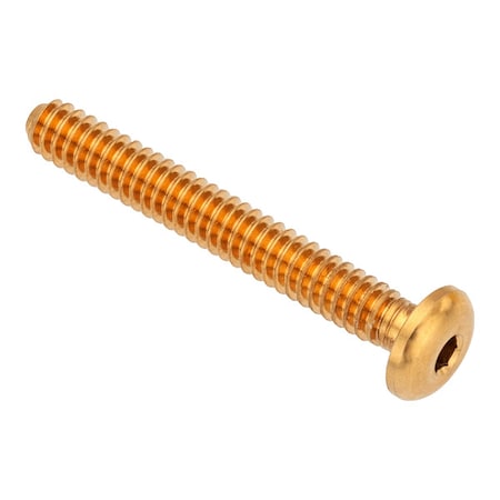 Zoro Select #10-32 Socket Head Cap Screw, Button, Plain Brass, 1-3/8 in Length ZSB55010F22