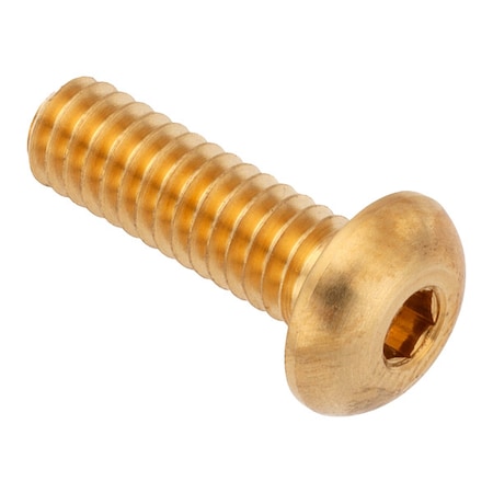 Zoro Select #12-28 Socket Head Cap Screw, Button, Plain Brass, 3/4 in Length ZSB550#12F12
