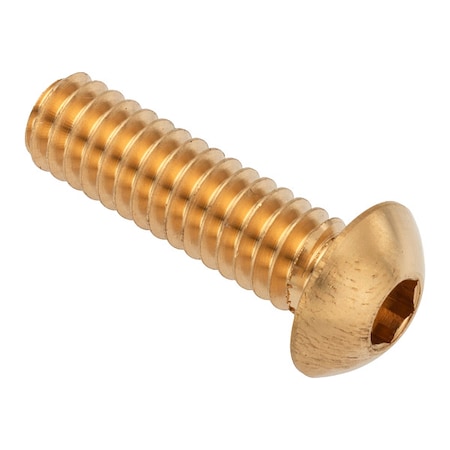 Zoro Select 3/8"-16 Socket Head Cap Screw, Button, Plain Brass, 7/8 in Length ZSB55038C14