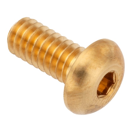 Zoro Select #12-24 Socket Head Cap Screw, Button, Plain Brass, 3/8 in Length ZSB550#12C06