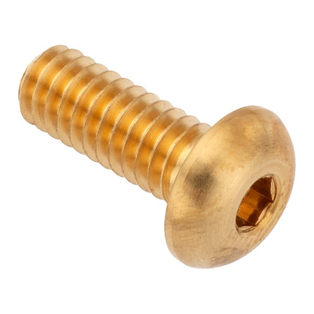 Zoro Select #12-24 Socket Head Cap Screw, Button, Plain Brass, 1/2 in Length ZSB550#12C08