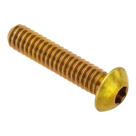 Zoro Select 1/2"-13 Socket Head Cap Screw, Button, Plain Brass, 1-1/8 in Length ZSB55012C18