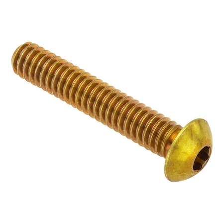 Zoro Select 1/2"-13 Socket Head Cap Screw, Button, Plain Brass, 1-1/2 in Length ZSB55012C24