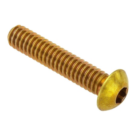Zoro Select 1/2"-13 Socket Head Cap Screw, Button, Plain Brass, 1-1/4 in Length ZSB55012C20