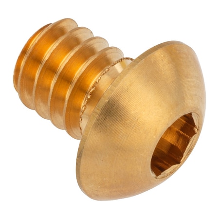 Zoro Select 1/4"-20 Socket Head Cap Screw, Button, Plain Brass, 5/16 in Length ZSB55014C05