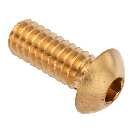 Zoro Select 1/4"-20 Socket Head Cap Screw, Button, Plain Brass, 7/16 in Length ZSB55014C07
