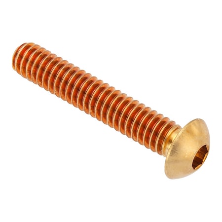 Zoro Select 1/4"-20 Socket Head Cap Screw, Button, Plain Brass, 1-3/8 in Length ZSB55014C22