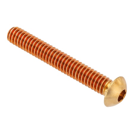 Zoro Select 1/4"-20 Socket Head Cap Screw, Button, Plain Brass, 1-3/4 in Length ZSB55014C28