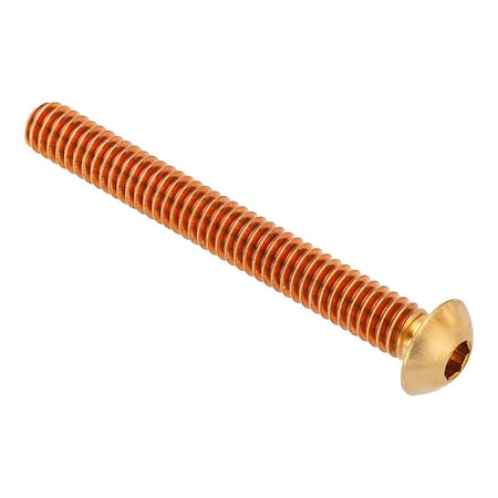 Zoro Select 3/8"-24 Socket Head Cap Screw, Button, Plain Brass, 2 in Length ZSB55038F32