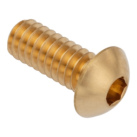 Zoro Select 3/8"-24 Socket Head Cap Screw, Button, Plain Brass, 1/2 in Length ZSB55038F08