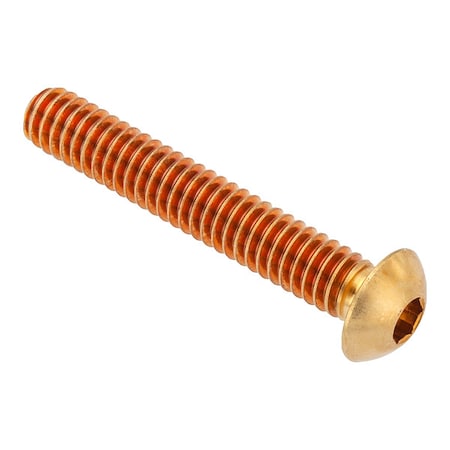 Zoro Select 3/8"-16 Socket Head Cap Screw, Button, Plain Brass, 1-5/8 in Length ZSB55038C26