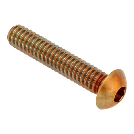 Zoro Select 5/8"-11 Socket Head Cap Screw, Button, Plain Brass, 1-1/4 in Length ZSB55058C20