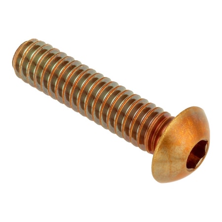 Zoro Select 7/16"-14 Socket Head Cap Screw, Button, Plain Brass, 1 in Length ZSB55071C16