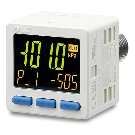 Smc Digital Pressure Sensor, 45 in Overall H ZSE20B-T-N01-WA1