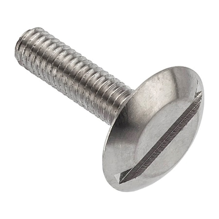 Zoro Select M4-0.70 x 16 mm Slotted Truss Machine Screw, Plain 18-8 Stainless Steel ZWM4X16