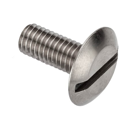 Zoro Select M5-0.80 x 12 mm Slotted Truss Machine Screw, Plain 18-8 Stainless Steel ZWM5X12