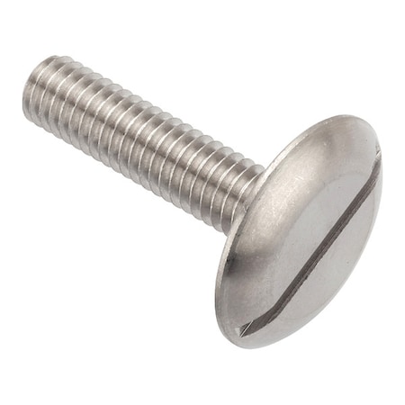 Zoro Select M6-1.00 x 25 mm Slotted Truss Machine Screw, Plain 18-8 Stainless Steel ZWM6X25